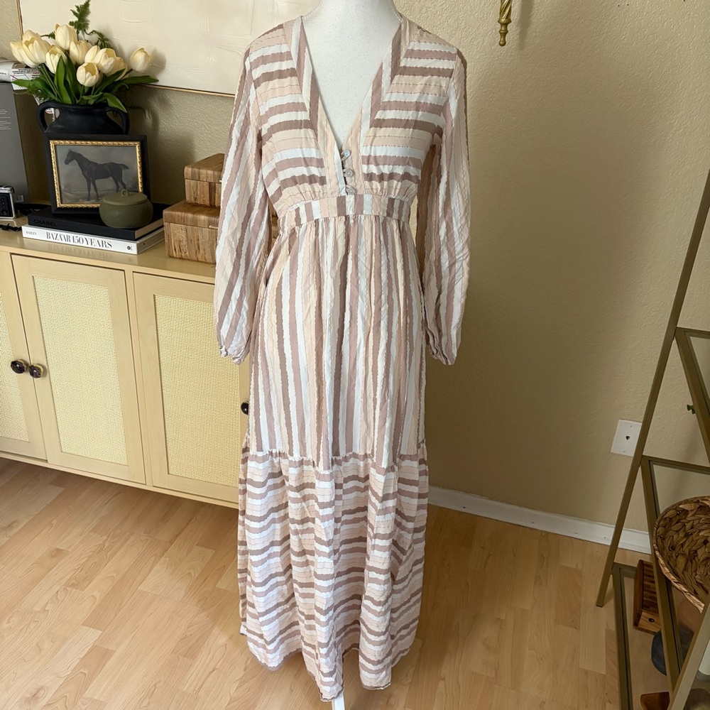 ANTHROPOLOGIE AMADI Alisha Striped Maxi Dress Size XS